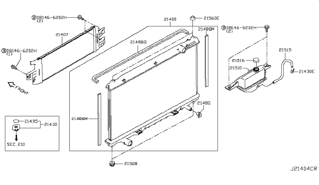 2016 Infiniti Q50 Radiator,Shroud & Inverter Cooling Diagram 11