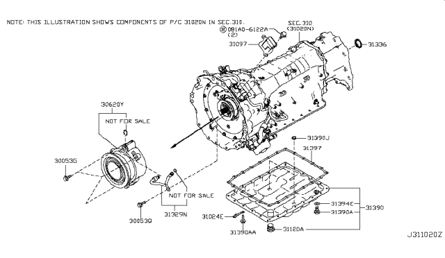 2016 Infiniti Q50 Torque Converter,Housing & Case Diagram 8