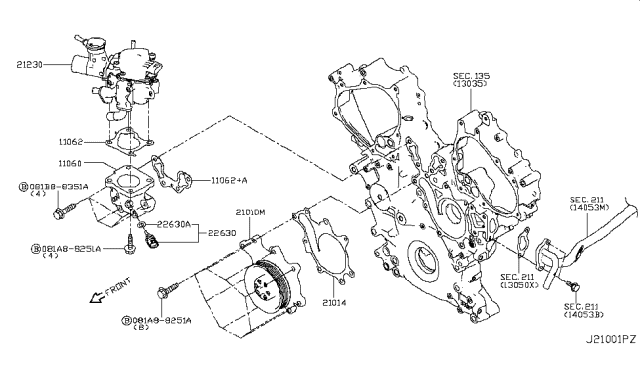 2018 Infiniti Q50 Water Pump, Cooling Fan & Thermostat Diagram 4