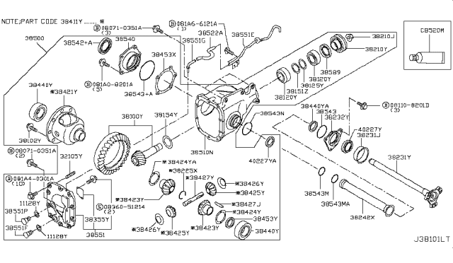 2018 Infiniti Q50 Front Final Drive Diagram 3