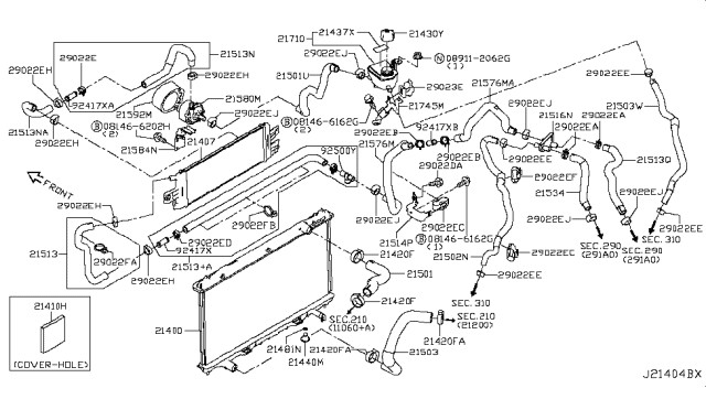 2015 Infiniti Q50 Radiator,Shroud & Inverter Cooling Diagram 3