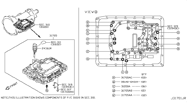 2015 Infiniti Q50 Control Valve (ATM) Diagram 2