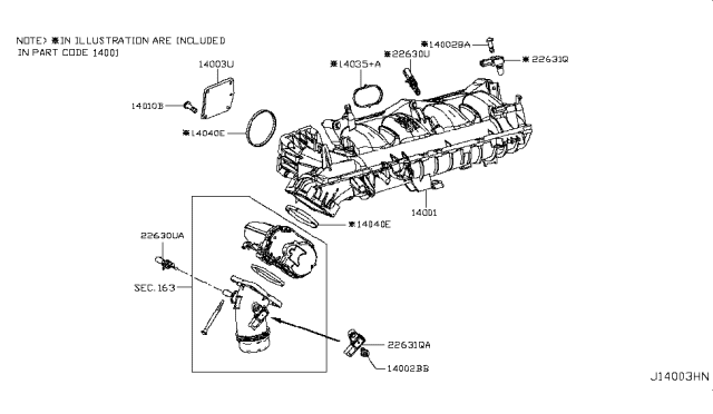 2017 Infiniti Q50 Manifold-Intake Diagram for 14001-5CA0A