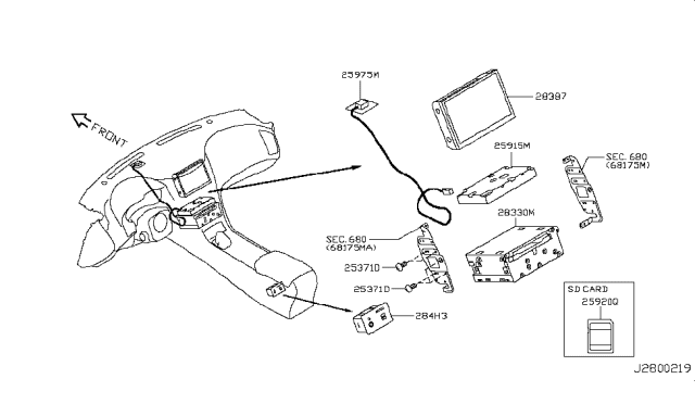 2016 Infiniti Q50 Controller Assembly-Display & It Master Diagram for 28387-4HB2C