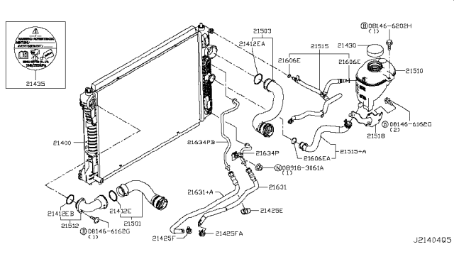 2018 Infiniti Q50 Tube Assembly-Auto Transmission Diagram for 21621-4GE1A