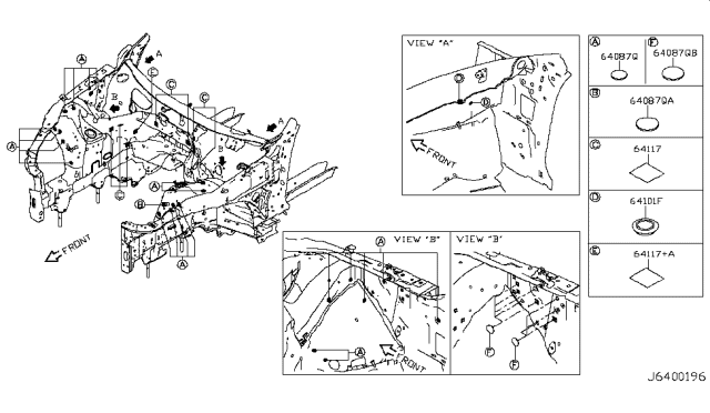 2015 Infiniti Q50 Hood Ledge & Fitting Diagram 3