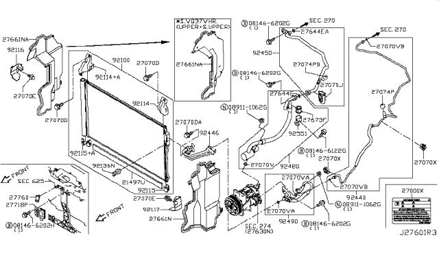 2015 Infiniti Q50 Condenser,Liquid Tank & Piping Diagram