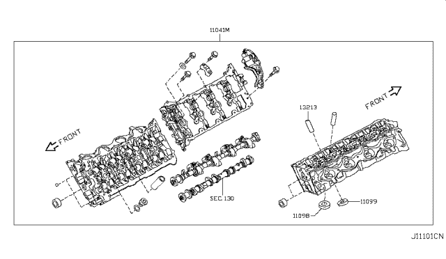 2011 Infiniti FX35 Cylinder Head & Rocker Cover Diagram 4