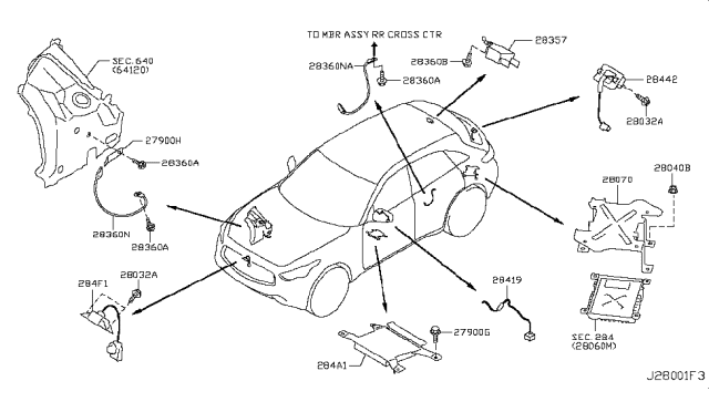 2011 Infiniti FX50 Controller Assy-Camera Diagram for 284A1-1CA1E