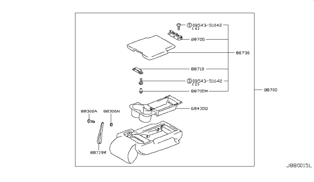 2009 Infiniti FX50 Screw Diagram for 88795-1CA1A