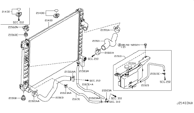 2013 Infiniti FX37 Radiator,Shroud & Inverter Cooling Diagram 6