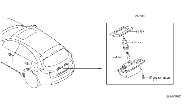 2016 Infiniti QX70 License Plate Lamp Diagram 2