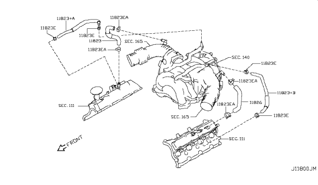 2013 Infiniti FX50 Crankcase Ventilation Diagram 1