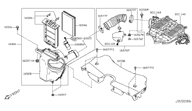 2011 Infiniti FX35 Air Cleaner Diagram 7