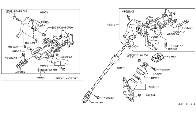 2014 Infiniti QX70 Steering Column Diagram 4