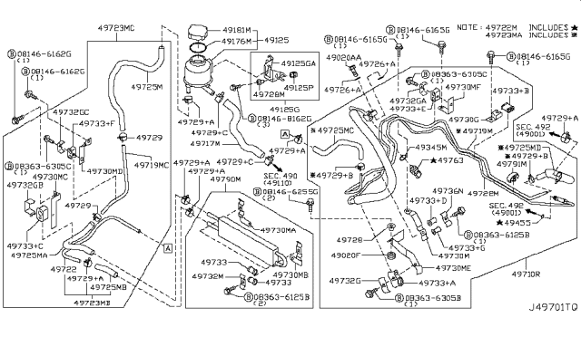 2011 Infiniti FX50 Clamp Diagram for 49730-01J60