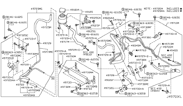 2012 Infiniti FX35 Power Steering Piping Diagram 3