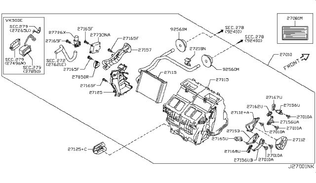 2010 Infiniti FX35 Heater & Blower Unit Diagram 6