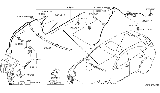 2012 Infiniti FX50 Windshield Washer Diagram 2