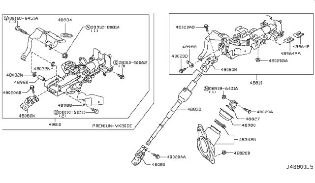 2010 Infiniti FX35 Steering Column Diagram 3