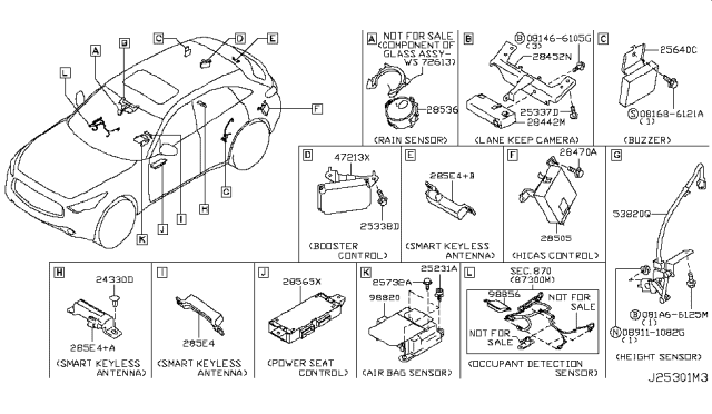 2010 Infiniti FX35 Buzzer Assy Diagram for 25640-JL00A