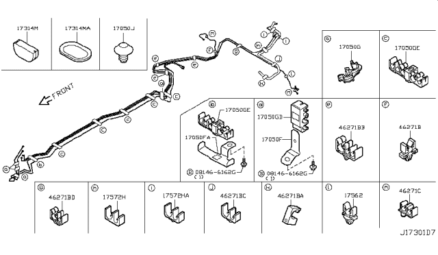 2010 Infiniti FX50 Fuel Piping Diagram 3