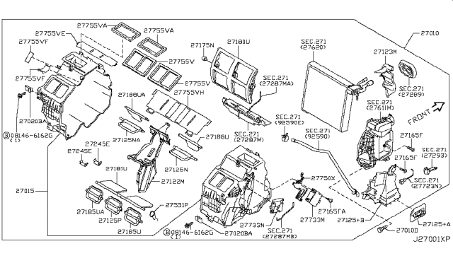 2013 Infiniti FX50 Heater & Blower Unit Diagram 2