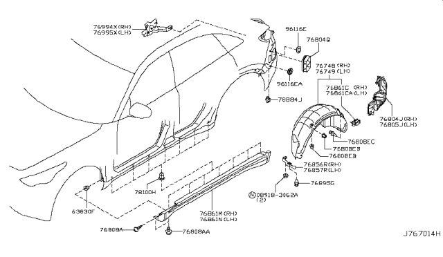 2012 Infiniti FX35 Body Side Fitting Diagram 2