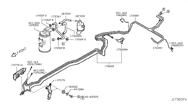 2017 Infiniti QX70 Fuel Piping Diagram 4