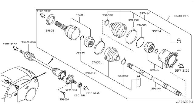 2009 Infiniti FX35 Rear Drive Shaft Diagram 5