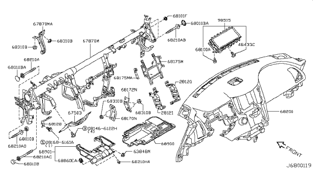 2009 Infiniti FX50 Clip Diagram for 63848-5L300