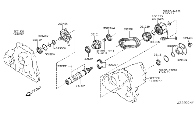 2017 Infiniti QX70 Transfer Gear Diagram 2