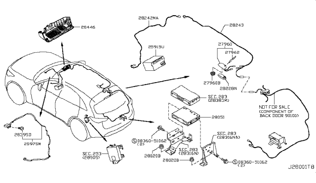 2017 Infiniti QX70 Audio & Visual Diagram 1