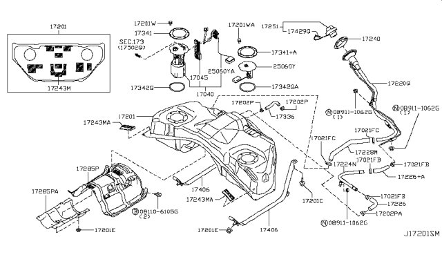 2015 Infiniti QX70 Fuel Tank Diagram 3
