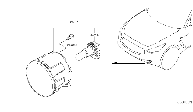 2015 Infiniti QX70 Fog,Daytime Running & Driving Lamp Diagram