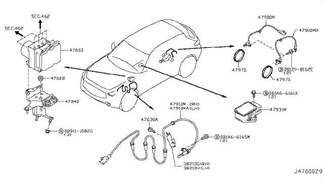 2014 Infiniti QX70 Anti Skid Control Diagram