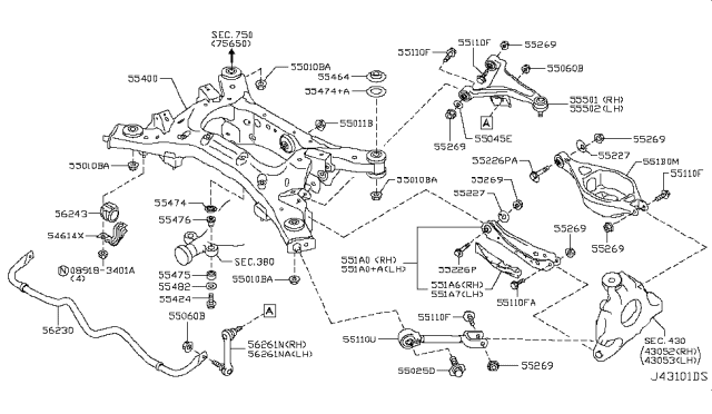 2009 Infiniti FX35 Rear Suspension Diagram 8