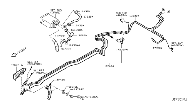 2014 Infiniti QX70 Fuel Piping Diagram 6