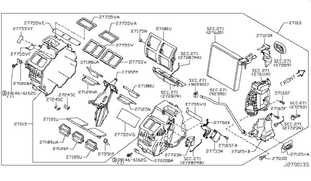 2010 Infiniti FX35 Heater & Blower Unit Diagram 3