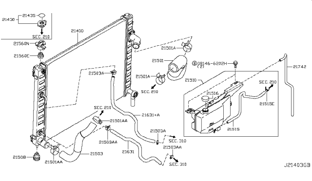 2012 Infiniti FX50 Radiator,Shroud & Inverter Cooling Diagram 3