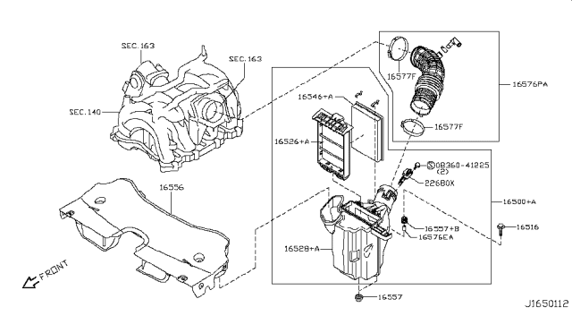 2009 Infiniti FX35 Air Cleaner Diagram 1