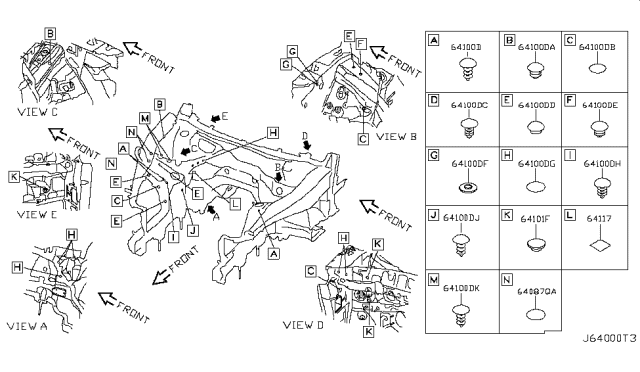 2011 Infiniti FX50 Hood Ledge & Fitting Diagram 6