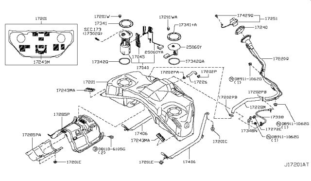 2012 Infiniti FX50 Fuel Tank Diagram 3