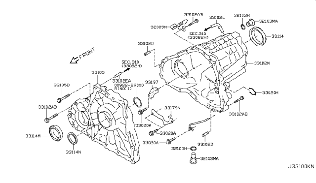 2013 Infiniti FX50 Transfer Case Diagram 2