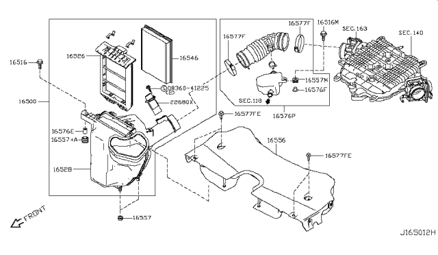 2009 Infiniti FX35 Air Cleaner Diagram 7