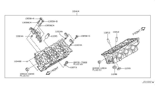 2010 Infiniti FX35 Cylinder Head & Rocker Cover Diagram 6