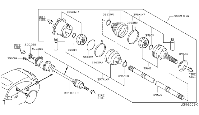 2009 Infiniti FX35 Rear Drive Shaft Diagram 1