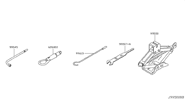 2011 Infiniti FX35 Tool Kit & Maintenance Manual Diagram