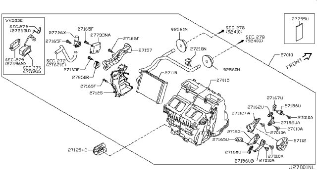 2010 Infiniti FX35 Heater & Blower Unit Diagram 7