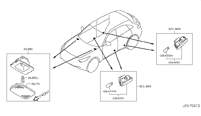 2017 Infiniti QX70 Lamps (Others) Diagram